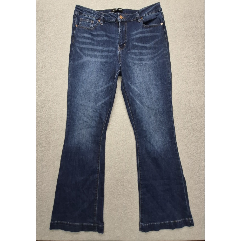 Ashley Mason Premium Jeans Womens 15/32 Dark Wash Whiskered Stretch Denim
